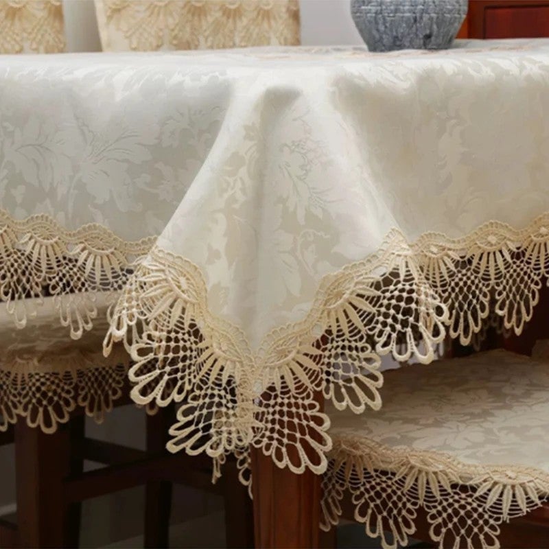 Bluejw New Style Square Jacquard Fabric Embroidery Lace Tablecloth - Image 5